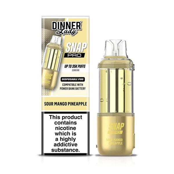 Dinner Lady Snap Pro Disposable Pod Only sour mango pineapple with packaging