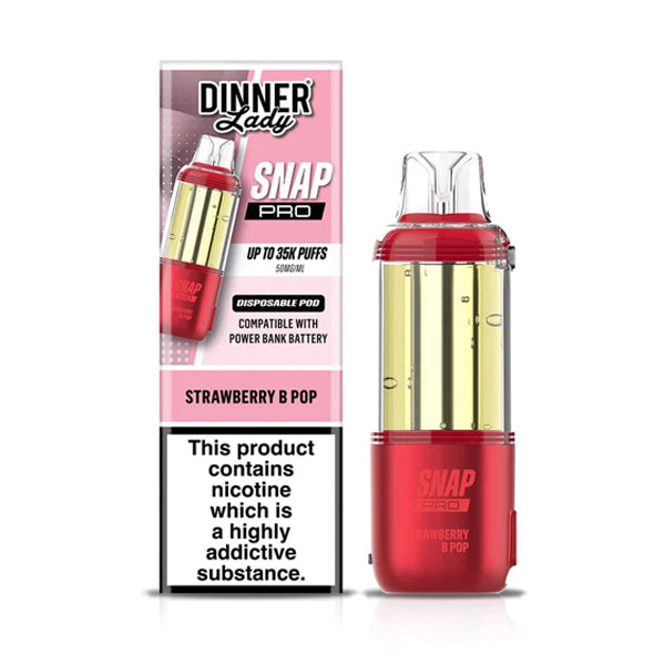 Dinner Lady Snap Pro Disposable Pod Only strawberry b-pop with packaging