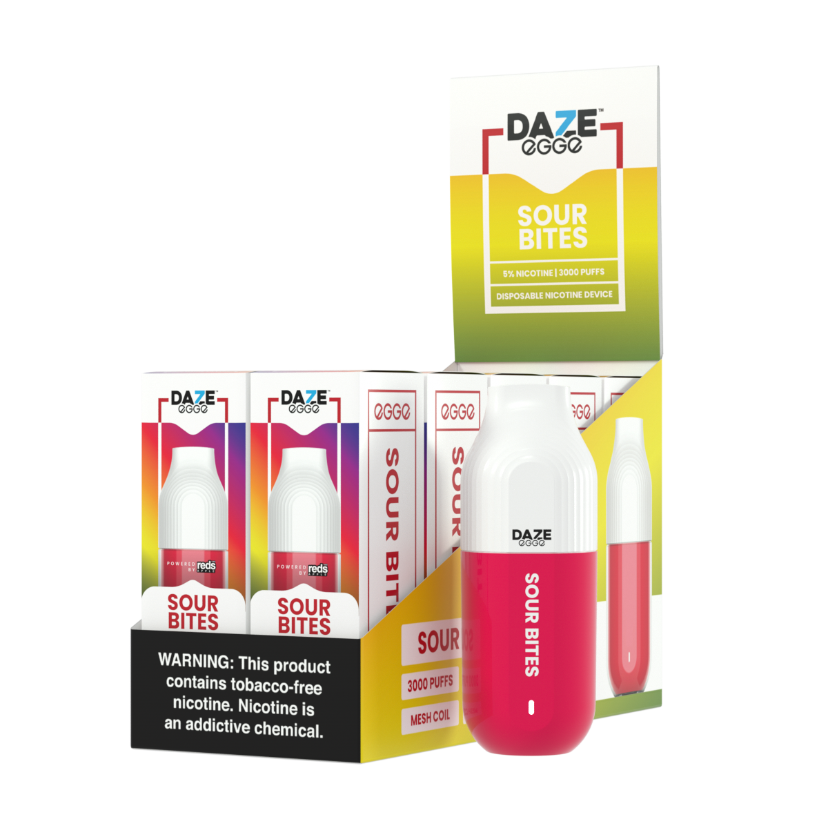 Daze Egge Disposable | 3000 Puffs | 7mL Sour Bites with Packaging