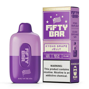 Fifty Bar 6500 Puffs 16mL 50mg Disposable kyoho grape jelly with packaging