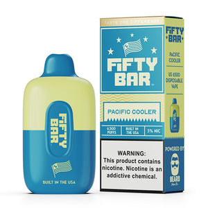 Fifty Bar 6500 Puffs 16mL 50mg Disposable pacific cooler with packaging
