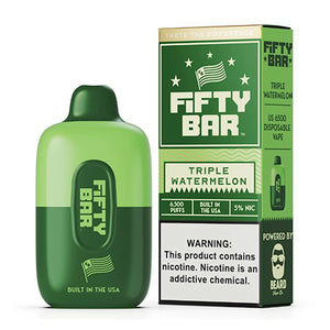 Fifty Bar 6500 Puffs 16mL 50mg Disposable triple watermelon with packaging