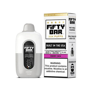 Fifty Bar V2 20K Disposable kiberry chew with packaging