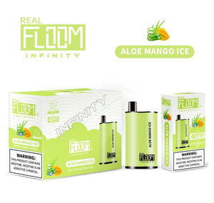Floom Infinity Disposable | 4000 Puffs | 10mL Aloe Mango Ice  with Packaging and Box