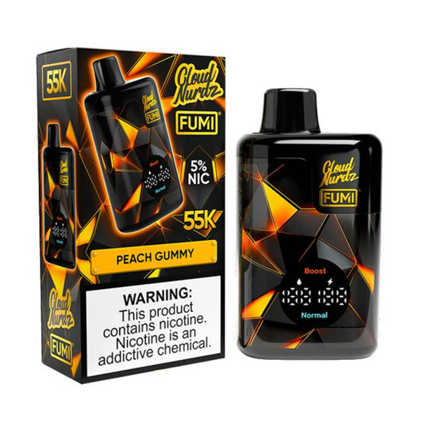 Fumi x Cloud Nurdz Disposable peach gummy with packaging