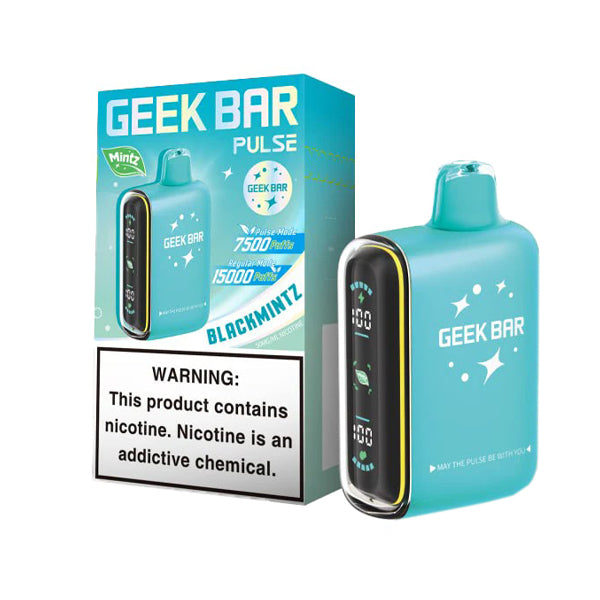 Geek Bar Pulse Disposable 15000 Puff 16mL 50mg
 black mintz with packaging