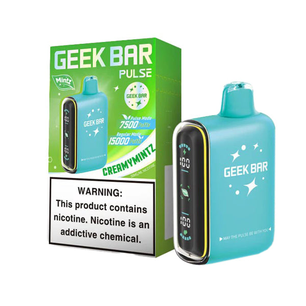 Geek Bar Pulse Disposable 15000 Puff 16mL 50mg
 creamy mintz with packaging