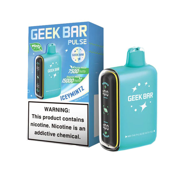 Geek Bar Pulse Disposable 15000 Puff 16mL 50mg icey mintz with packaging
