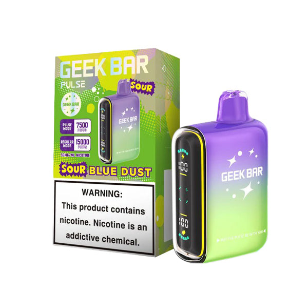 Geek Bar Pulse Disposable - Sour Blue Dust with packaging