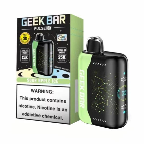 Geek Bar Pulse X Disposable LE sour apple ice with packaging