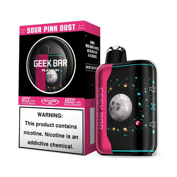 Geek Bar Pulse X Disposable sour pink dust with packaging