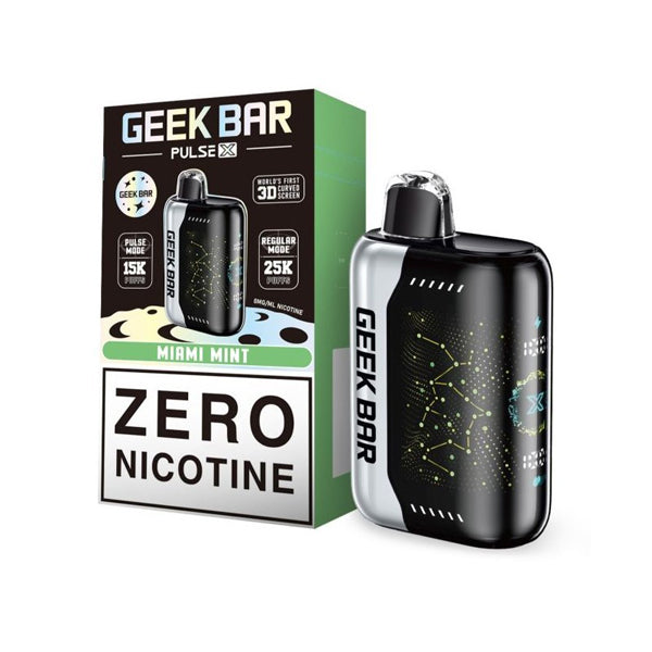 Geek Bar Pulse X ZERO Disposable miami mint with packaging