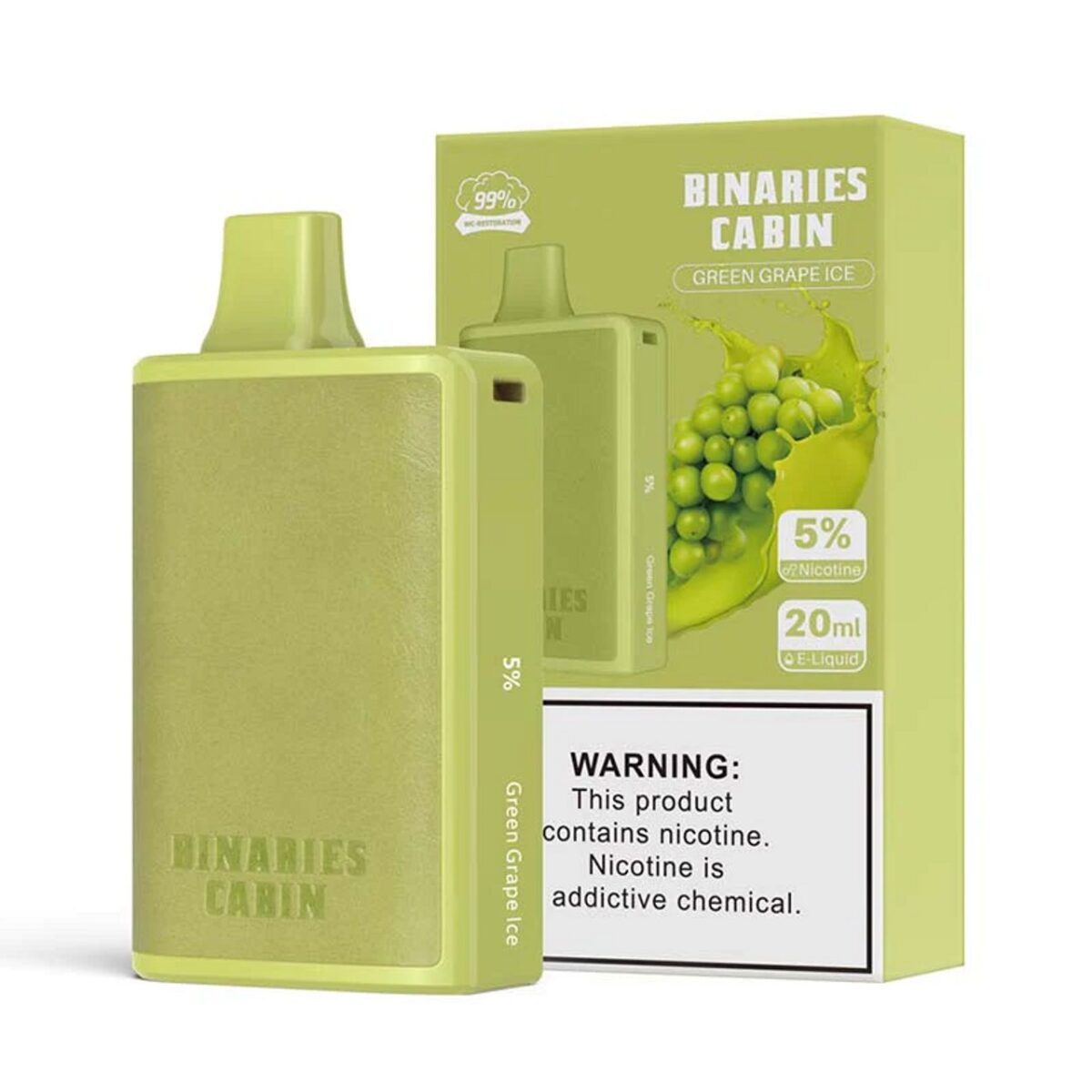 HorizonTech – Binaries Cabin Disposable | 10,000 puffs | 20mL Green Grape Ice with Packaging