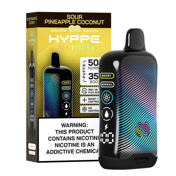 Hyppe Infiniti Disposable sour pineapple coconut with packaging