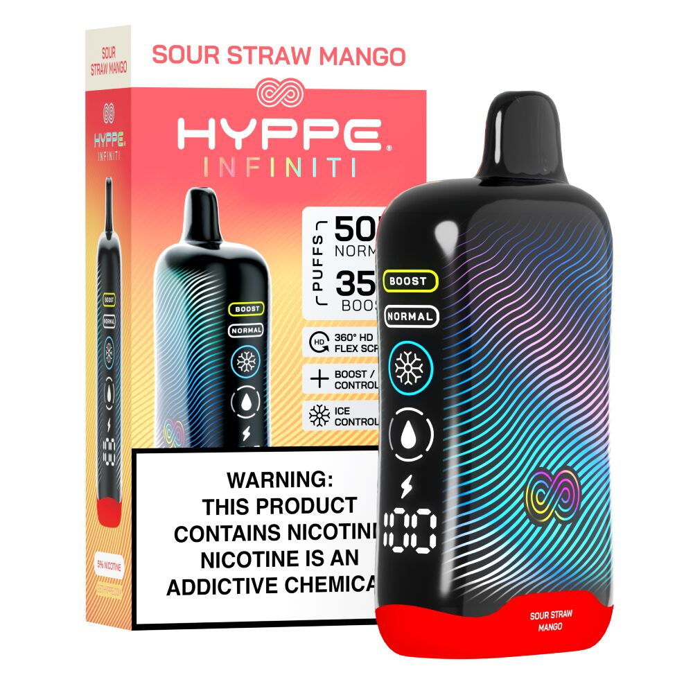 Hyppe Infiniti Disposable Sour Straw Mango with packaging