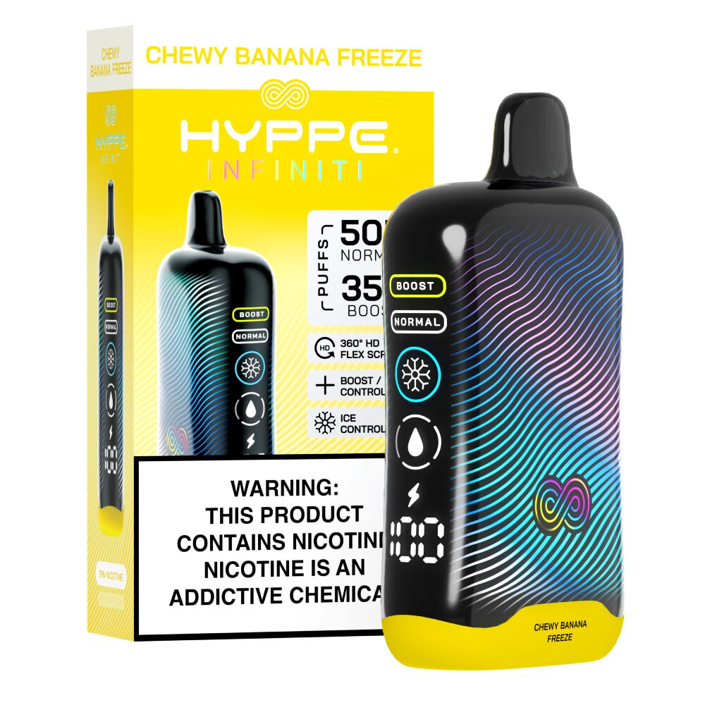 Hyppe Infiniti Disposable Chewy Banana Freeze with packaging