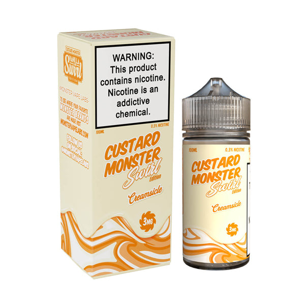 Monster Vape Labs Creamsicle Custard Swirl Series 100mL Freebase Vape Juice with packaging