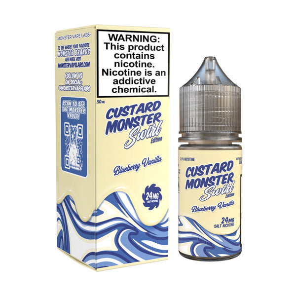 Monster Vape Labs Blueberry Vanilla Custard Swirl Series 30mL Salt Nicotine Vape Juice with packaging