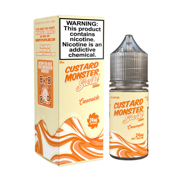 Monster Vape Labs Creamsicle Custard Swirl Series 30mL Salt Nicotine Vape Juice with packaging