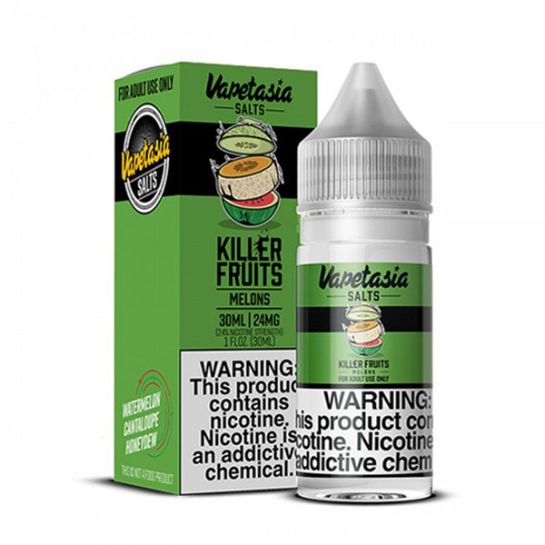 Killer Fruits Melons by Vapetasia Synthetic Salts 30ml  24mg bottle with Packaging