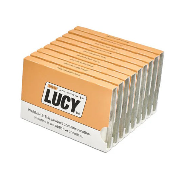 Lucy Nicotine Gum (10-Piece Blister Pack) espresso