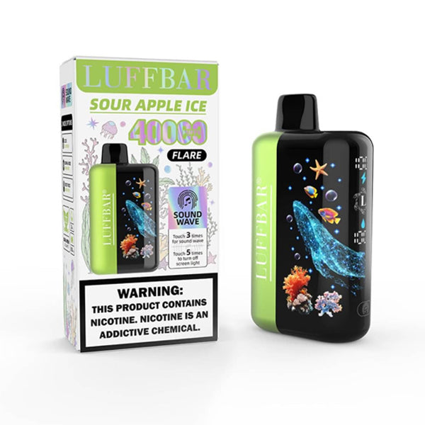 Luffbar Disposable sour apple ice with packaging