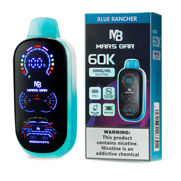 Mars Bar Disposable blue rancher with packaging