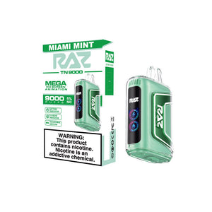RAZ TN9000 Disposable miami mint with packaging