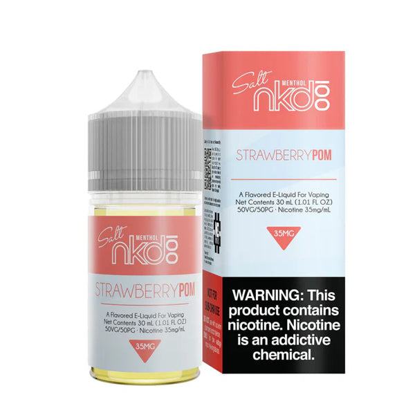 Strawberry Pom Menthol by Naked 100 Salt 30ml with packaging