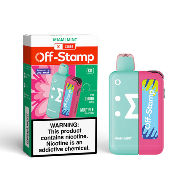 Off Stamp X Cube Disposable (Disposable + Power Dock) miami mint with packaging