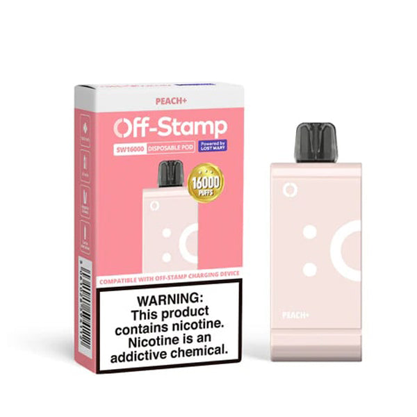 Off Stamp SW16000 E-Cig Disposable 16000 Puffs 17mL 50mg peach + with packaging