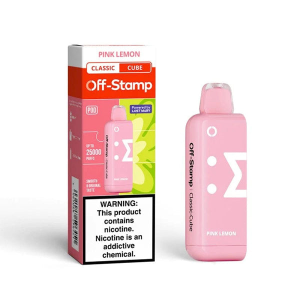 Off Stamp X Cube Disposable pink lemon with packaging
