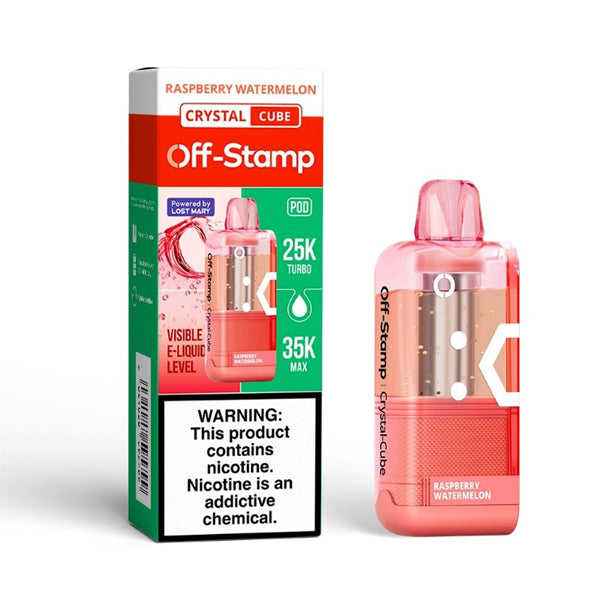 Off Stamp X Cube Crystal Disposable Pod (Crystal Dispo POD) raspberry watermelon with packaging