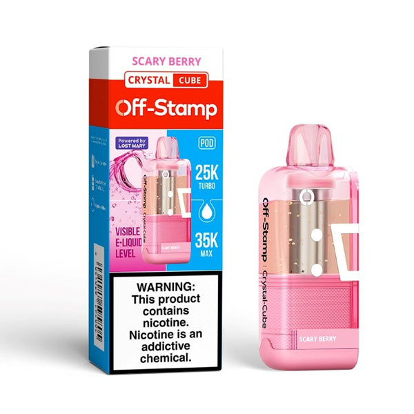 Off Stamp X Cube Crystal Disposable Pod (Crystal Dispo POD) scary berry with packaging