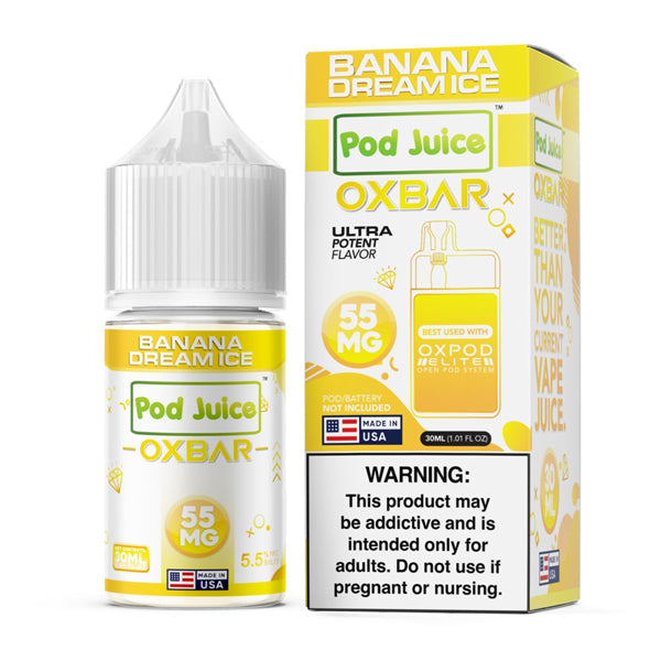 Banana Dream Ice Oxbar Pod Juice Edition Salts 30mL with packaging