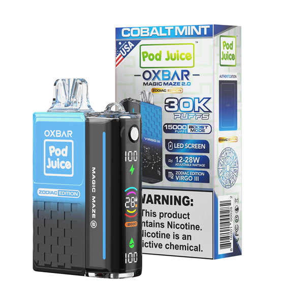 Oxbar Magic Maze 2.0 Pod Juice E-Cig Disposable 30000 Puffs 13mL 50mg Cobalt Mine with packaging