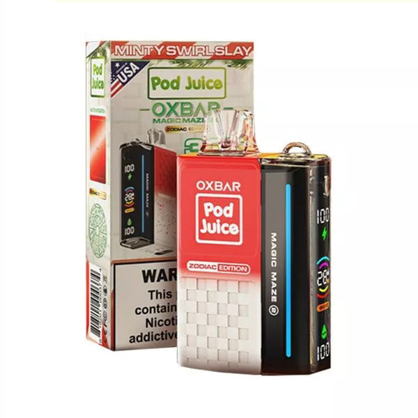 Oxbar Magic Maze 2.0 Pod Juice E-Cig Disposable 30000 Puffs 13mL 50mg minty swirlslay with packaging