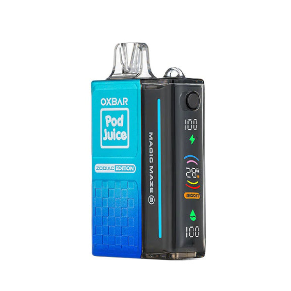 Oxbar Pod Juice Collab Magic Maze 2.0 ZERO Nicotine E-Cig Disposable 30000 Puffs 13mL 0mg blue razzle pop