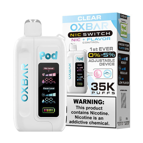 Oxbar Nic-Switch Pod Juice Edition Disposable clear with packaging