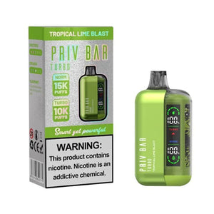 Priv Bar Turbo (16mL) 50mg Disposable tropical lime blast with packaging
