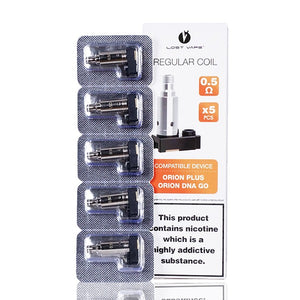 Lost Vape Orion Plus DNA Replacement Coils (Pack of 5) 0.5 ohm with packaging