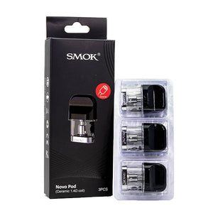 SMOK NOVO Refillable Pod Cartridge (Pack of 3) Ceramic Coil Pod 1.4ohm with Packaging