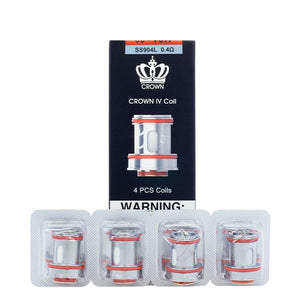 Uwell Crown 4 Replacement Coils (Pack of 4) - Group Photo With Packaging