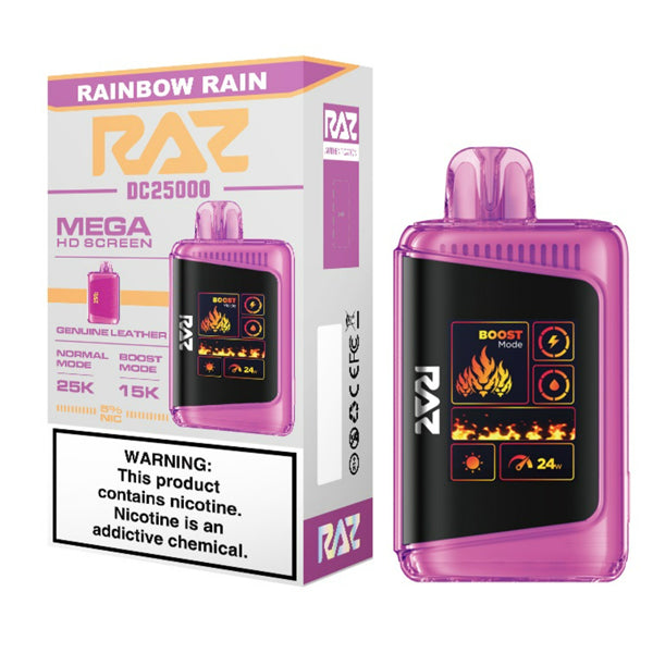 RAZ DC25000 Disposable 25000 Puffs 16mL 50mg rainbow rain with packaging