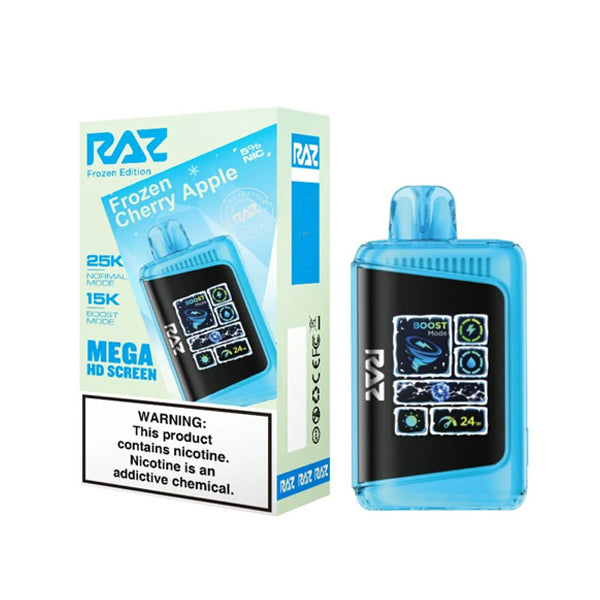 RAZ LTX 25K E-Cig Disposable 25000 Puffs 16mL 50mg frozen cherry apple with packaging