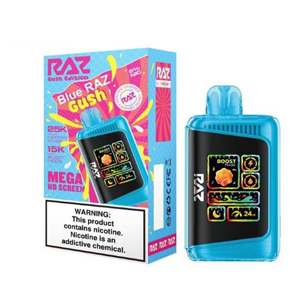 RAZ LTX 25K Disposable blue razz gush with packaging