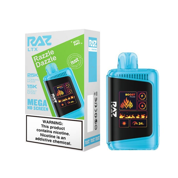 RAZ LTX 25K E-Cig Disposable 25000 Puffs 16mL 50mg razzle dazzle with packaging