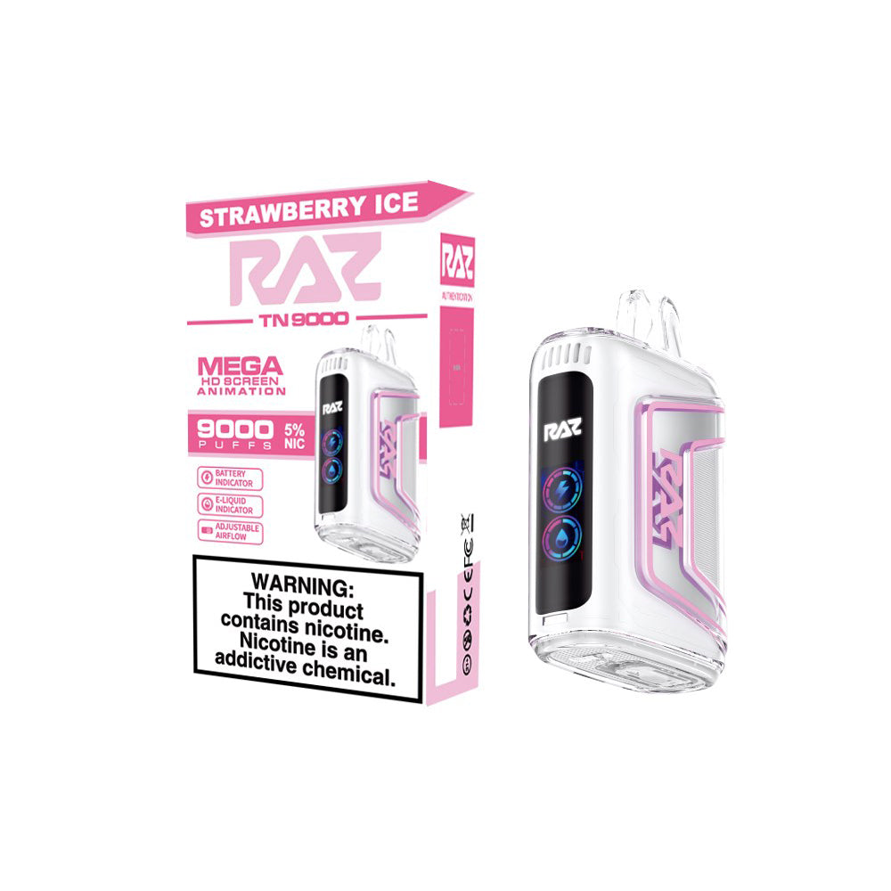 RAZ TN9000 Disposable strawberry ice with packaging