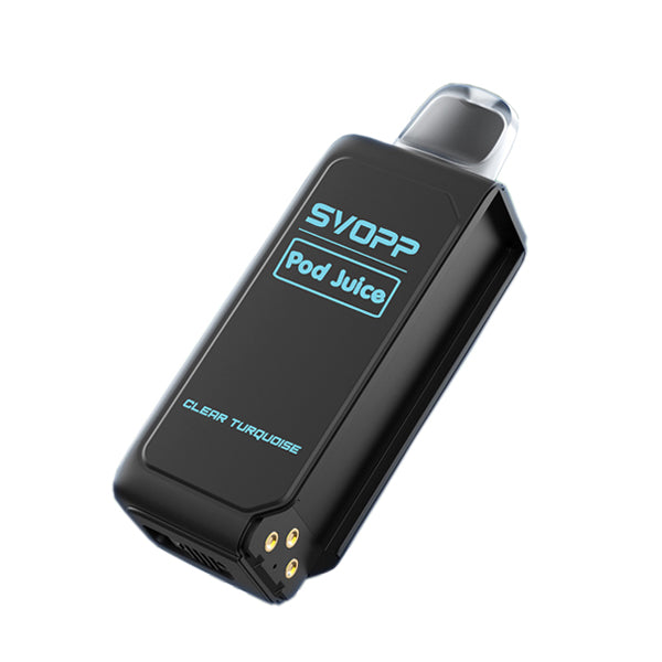 SVOPP Pod Juice E-Cig Disposable 30000 Puff 13mL 50mg clear turquoise