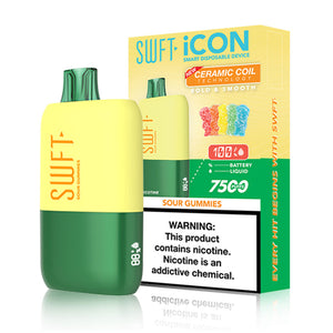 SWFT Icon 7500 Puffs 17mL 50mg Disposable sour gummies with packaging